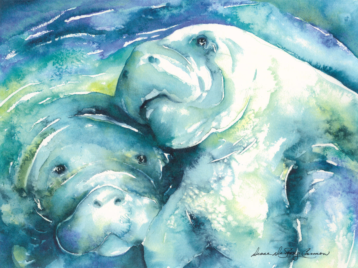 Manatee Love Fine Art Print