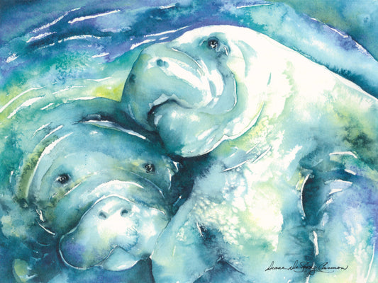 Manatee Love Fine Art Print
